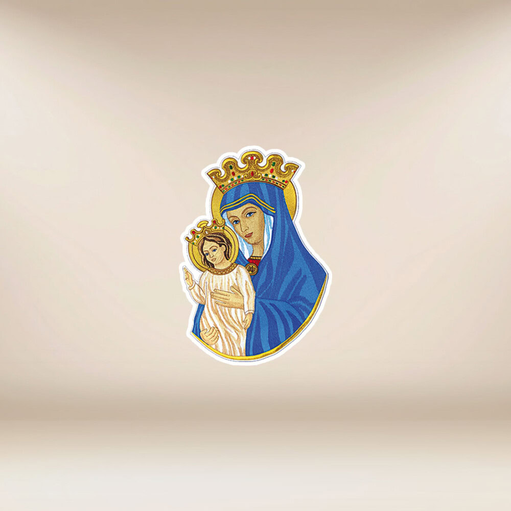 Aplicação bordada Mãe das Igrejas