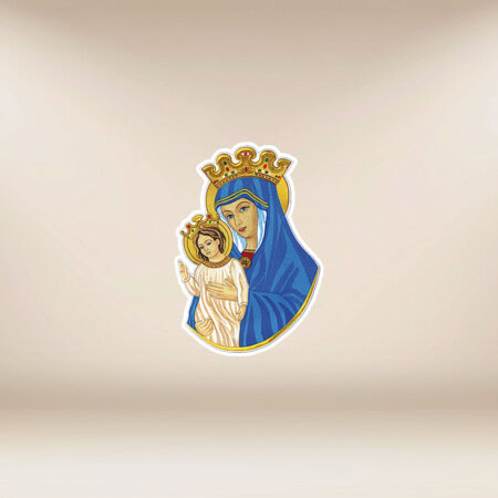 Aplicação bordada Mãe das Igrejas