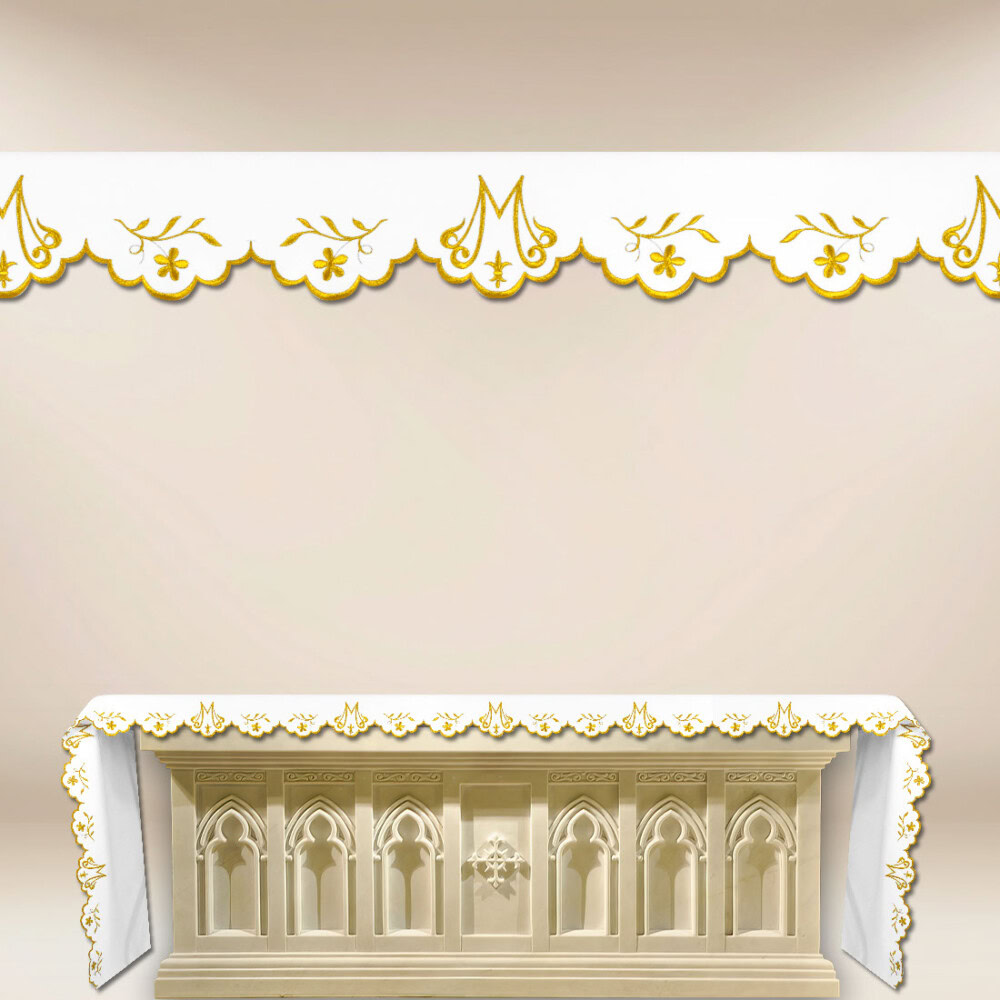 Toalha com delicado bordado dourado Maryjny