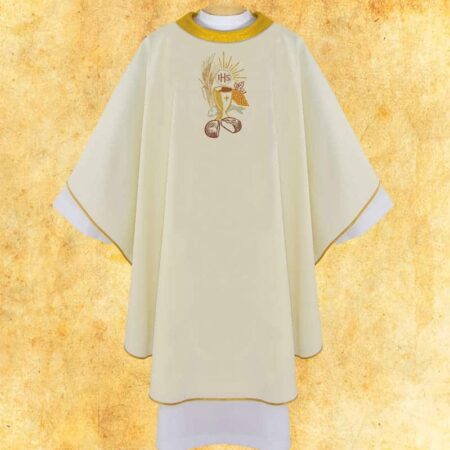 Casula bordada ecru eucharística