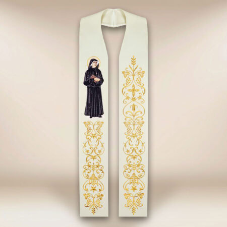 Estola bordada com a imagem de São Faustina