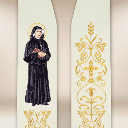 Estola bordada com a imagem de São Faustina