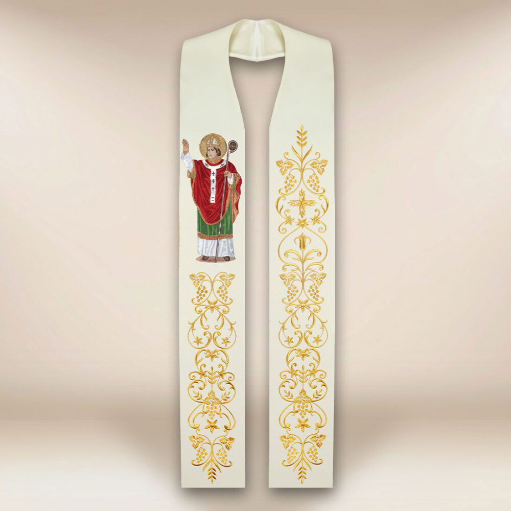 Estola bordada com a imagem de São Stanislaus