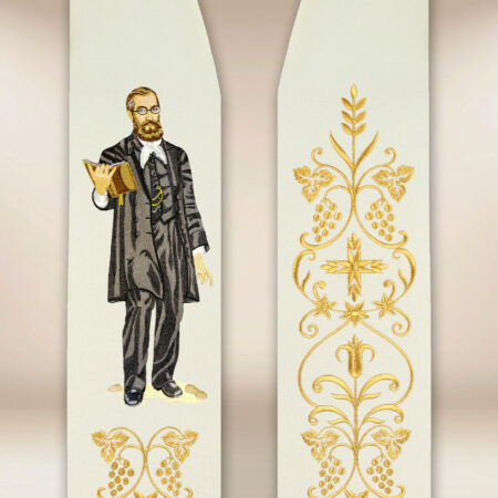 Estola bordada com a imagem de Bł. Edmund Bojanowski