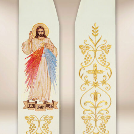 Estola bordada com a imagem de Jesus Misericordioso