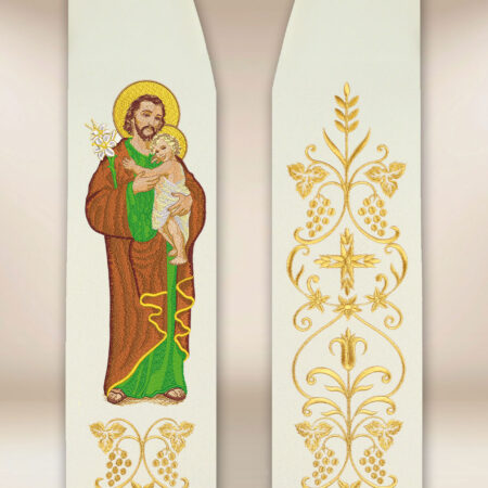 Estola bordada com a imagem de São José