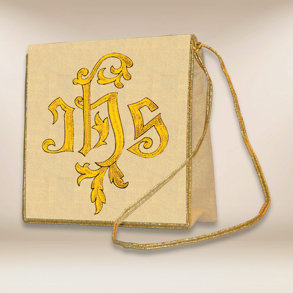 bolsa corporal bordada com o motivo IHS