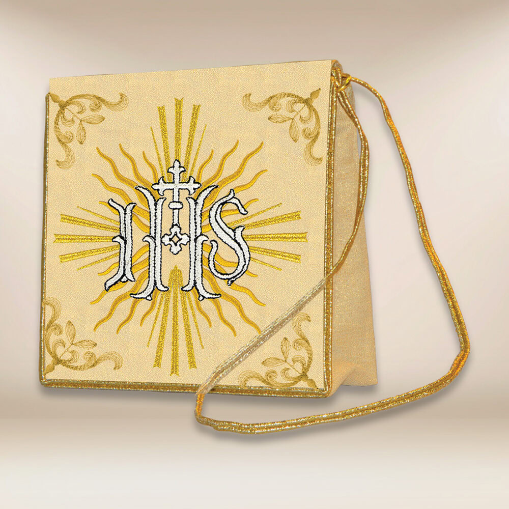 bolsa corporal bordada IHS em raios