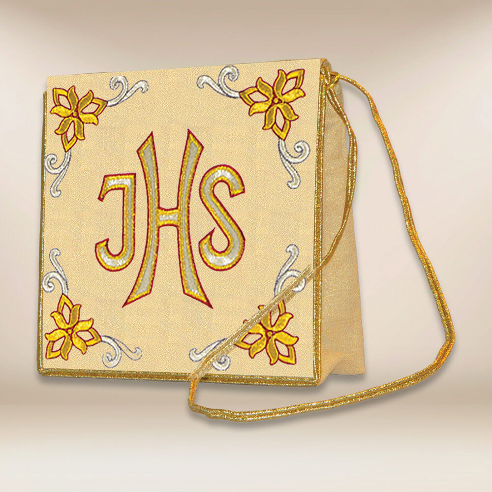 bolsa corporal bordada com o motivo IHS