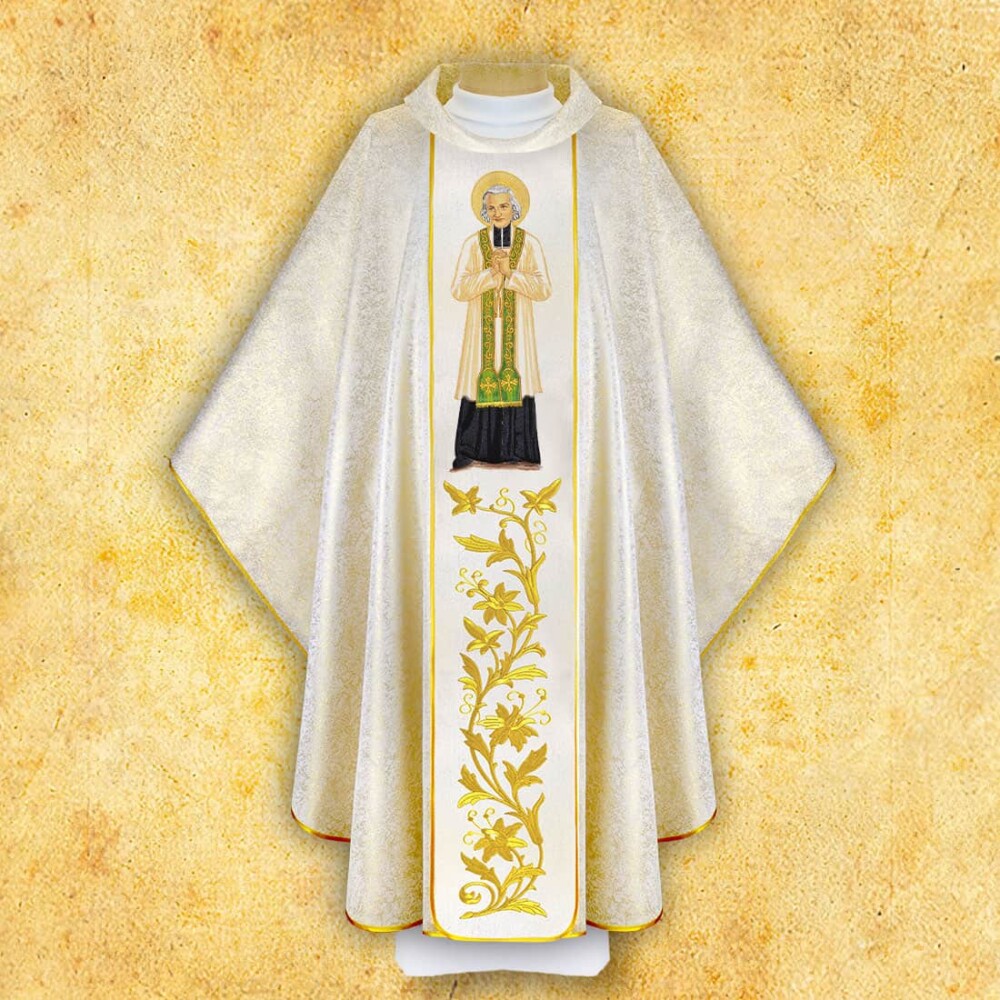 Casula bordada São João Maria Vianney