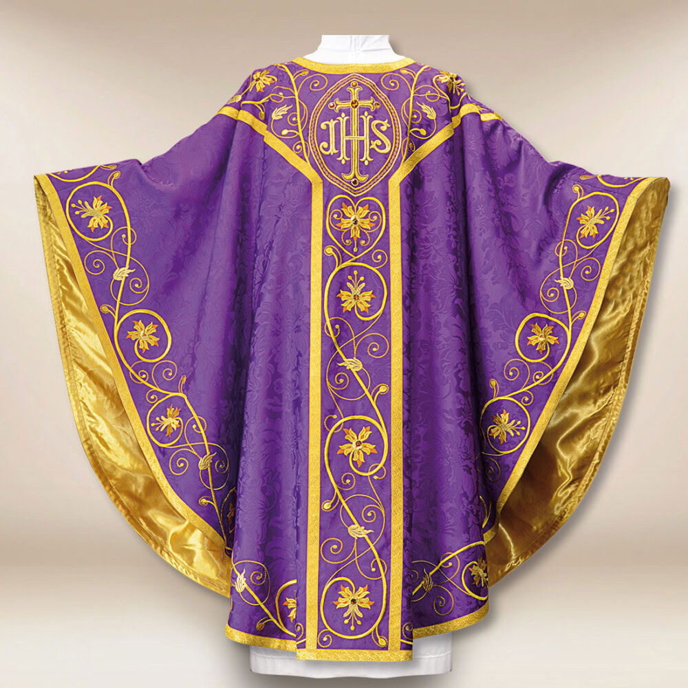 Casula bordada roxa com IHS