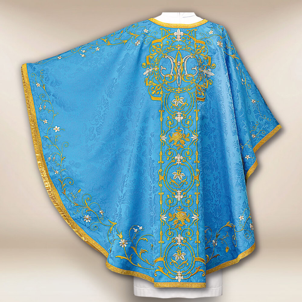 Casula bordada mariana azul