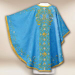 Casula bordada mariana azul
