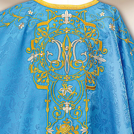 Casula bordada mariana azul
