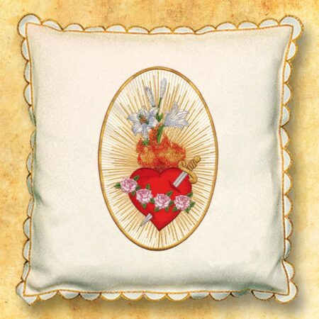 Almofada processional ecru Coração de Maria