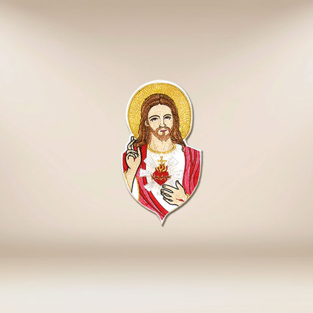 aplicação bordada Coração de Jesus