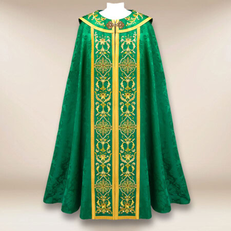 Capa litúrgica bordada verde