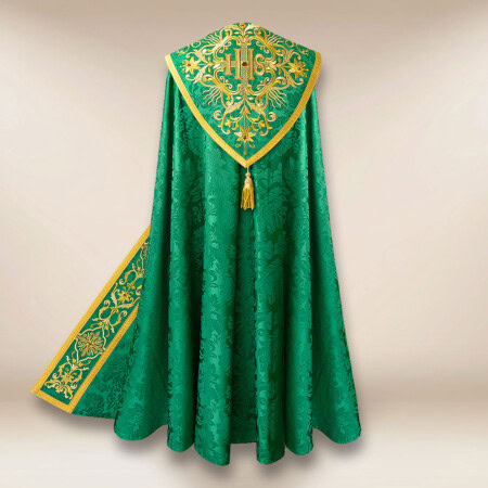 Capa litúrgica bordada verde