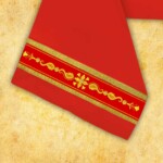 Véu Umeral Litúrgico Vermelho Bordado