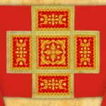 Véu Umeral Litúrgico Vermelho Bordado