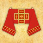 Véu Umeral Litúrgico Vermelho Bordado
