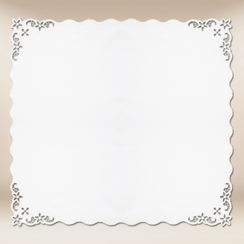 Cobertura bordada branca 95x95