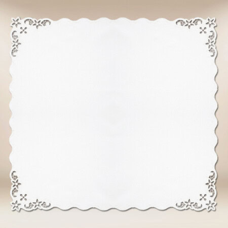 Cobertura bordada branca 95x95