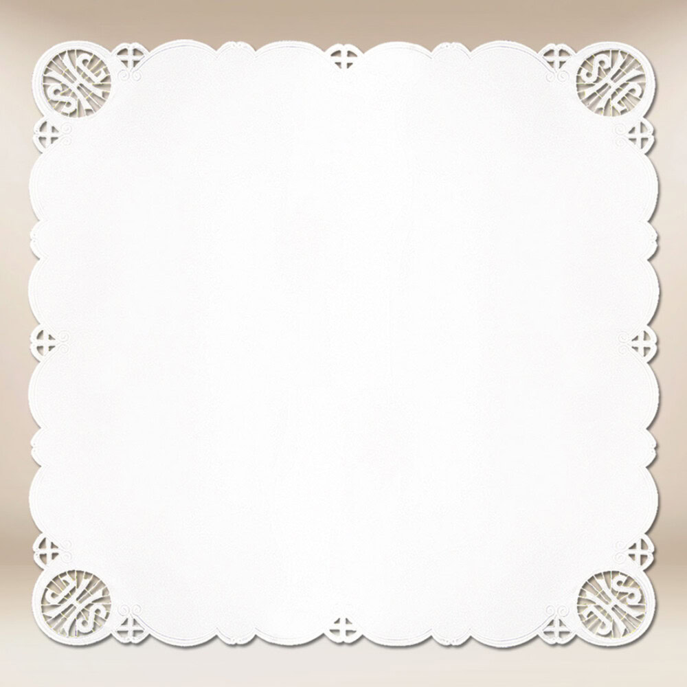 Cobertura de altar com bordado branco e o motivo IHS