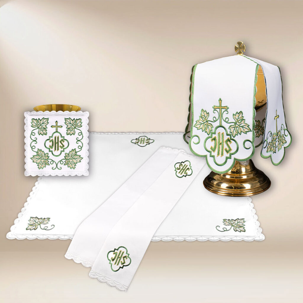 Conjunto de alfaias do cálice IHS Verde