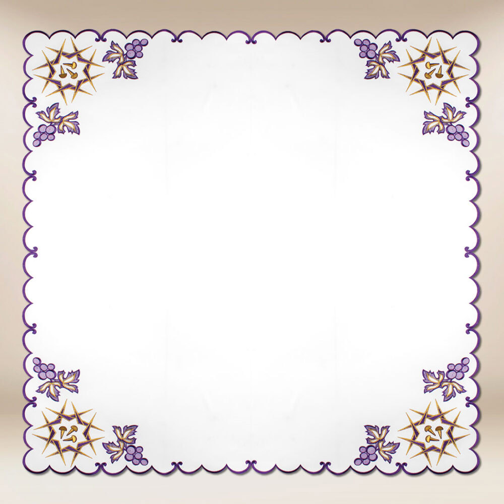 Cobertura bordada quaresmal 95×95
