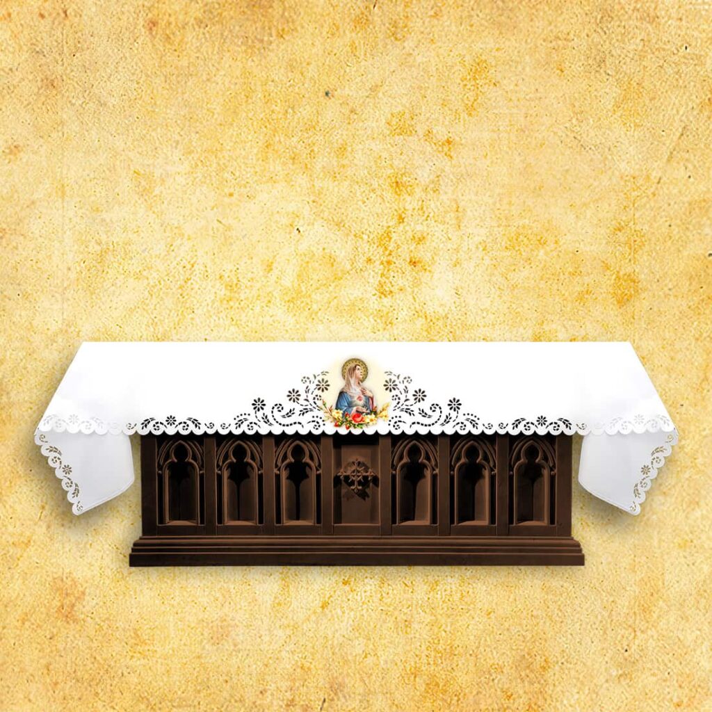 Toalha de altar vazada com a imagem foto