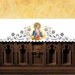 Toalha de altar vazada com a imagem foto