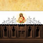 Toalha de altar vazada estilo Richelieu com impressão por termossublimação