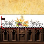 Toalha de altar vazada com impressão