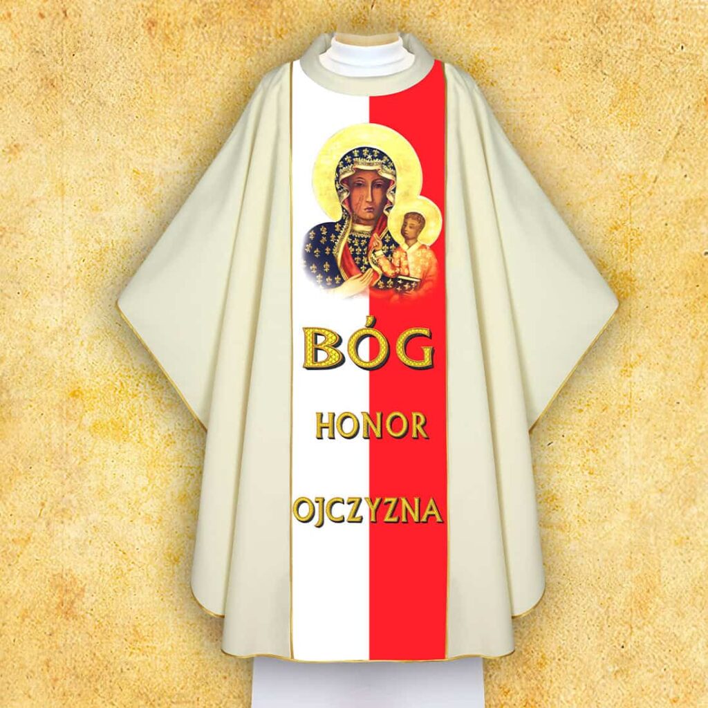 Casula impressa patriótica "Mãe de Deus de Czestochowa"