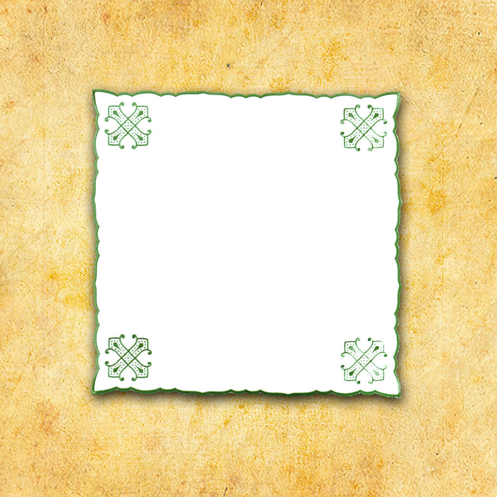 Cobertura bordada verde 45×45