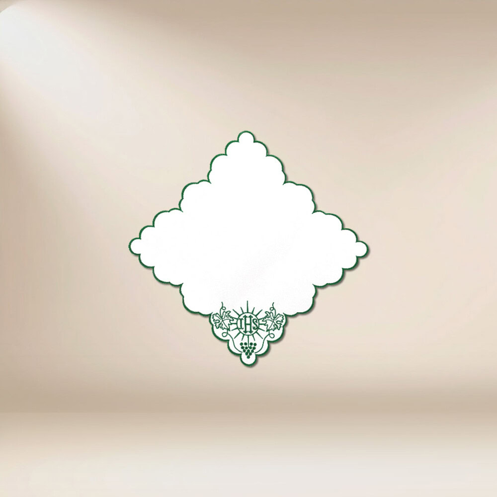 Cobertura bordada verde 32x32