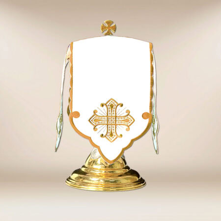 Conopeu véu píxide litúrgico dourado