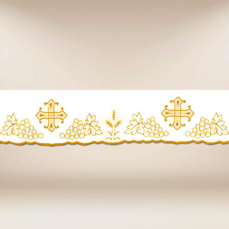 Renda bordada sacra dourada