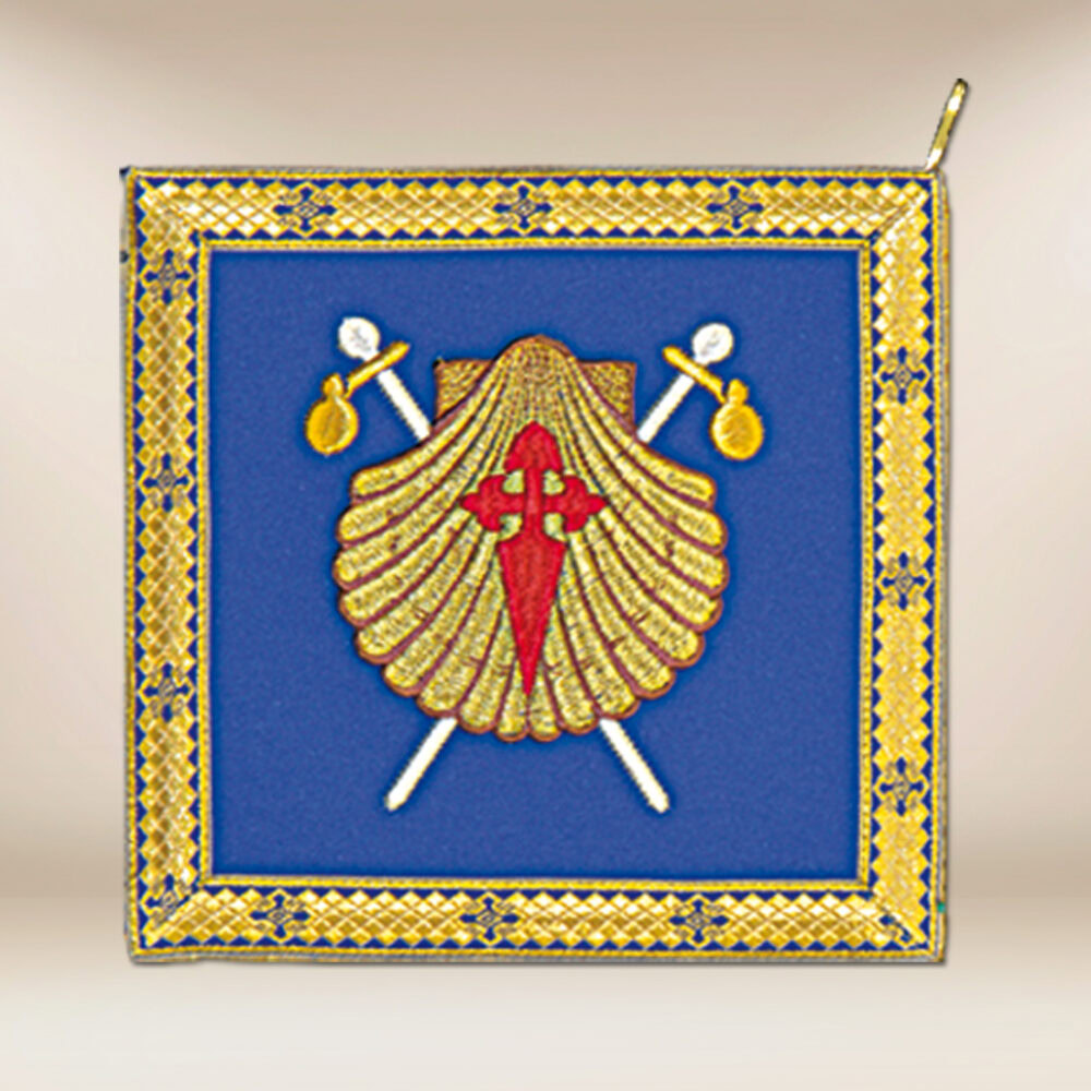 bolsa corporal bordada Conchas de São Tiago
