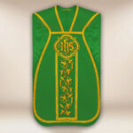 Casula romana bordada verde
