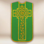 Casula romana bordada verde