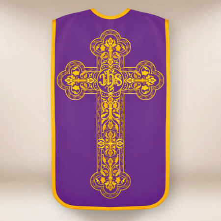 Casula romana bordada em roxo