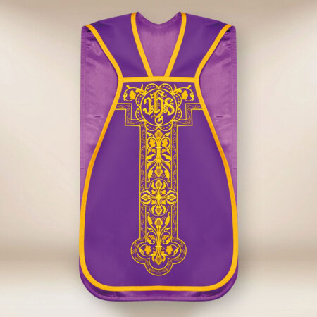 Casula romana bordada em roxo