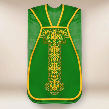 Casula romana bordada verde