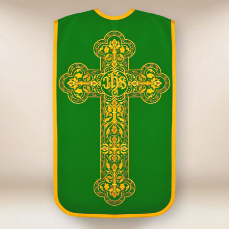 Casula romana bordada verde