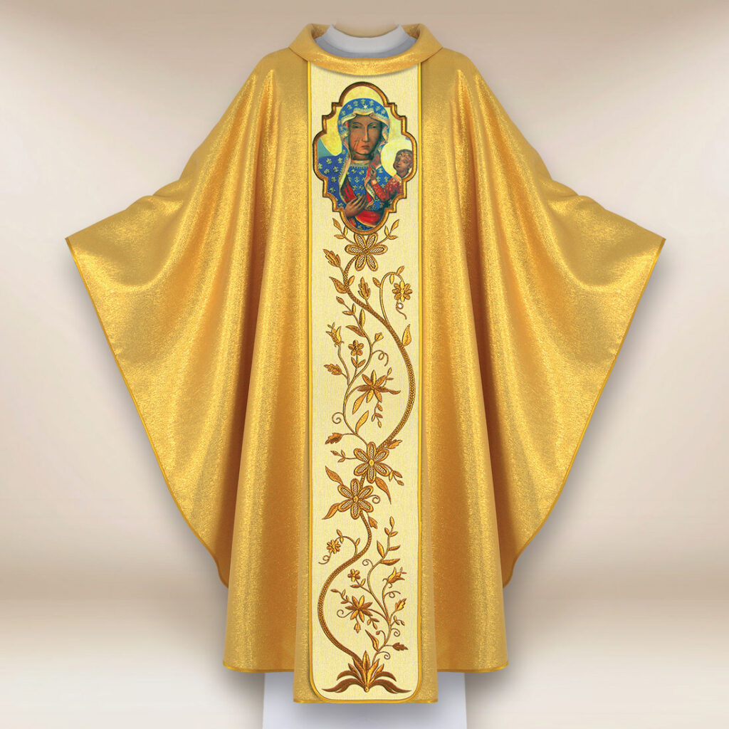 Casula com imagem da Mãe de Deus de Czestochowa