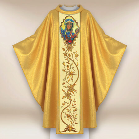 Casula com imagem da Mãe de Deus de Czestochowa
