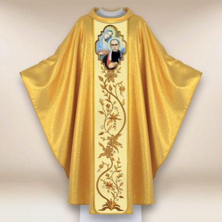 Casula com imagem de São Maximiliano Maria Kolbe