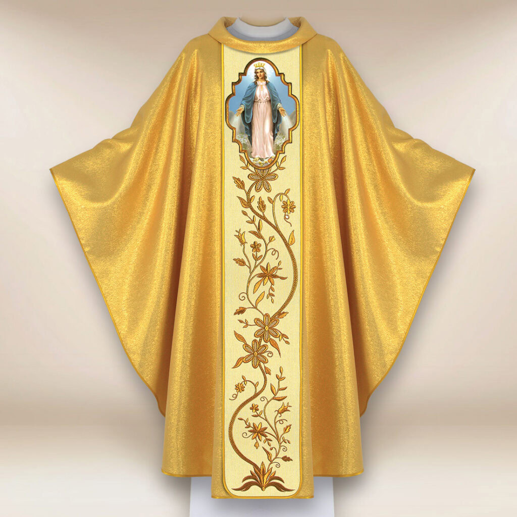 Casula com imagem da Mãe de Deus Imaculada